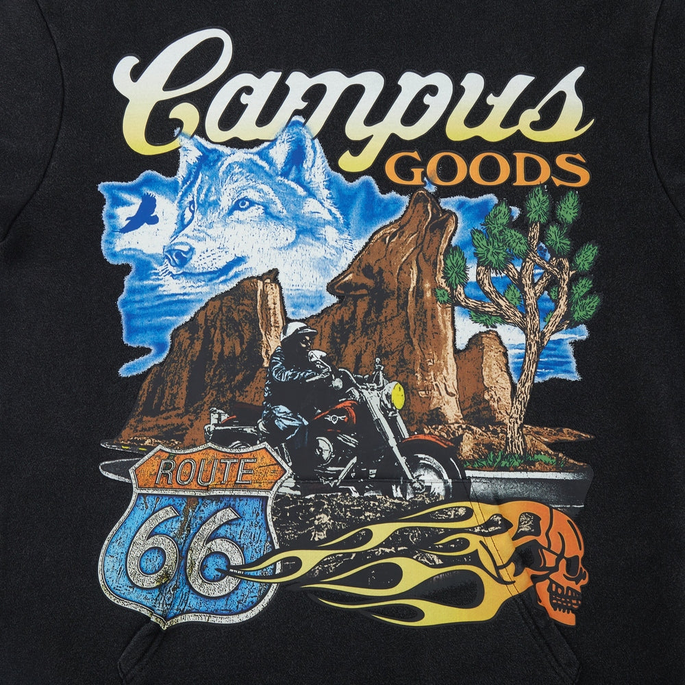 Road Trip Hoodie Vintage Wash (Black)